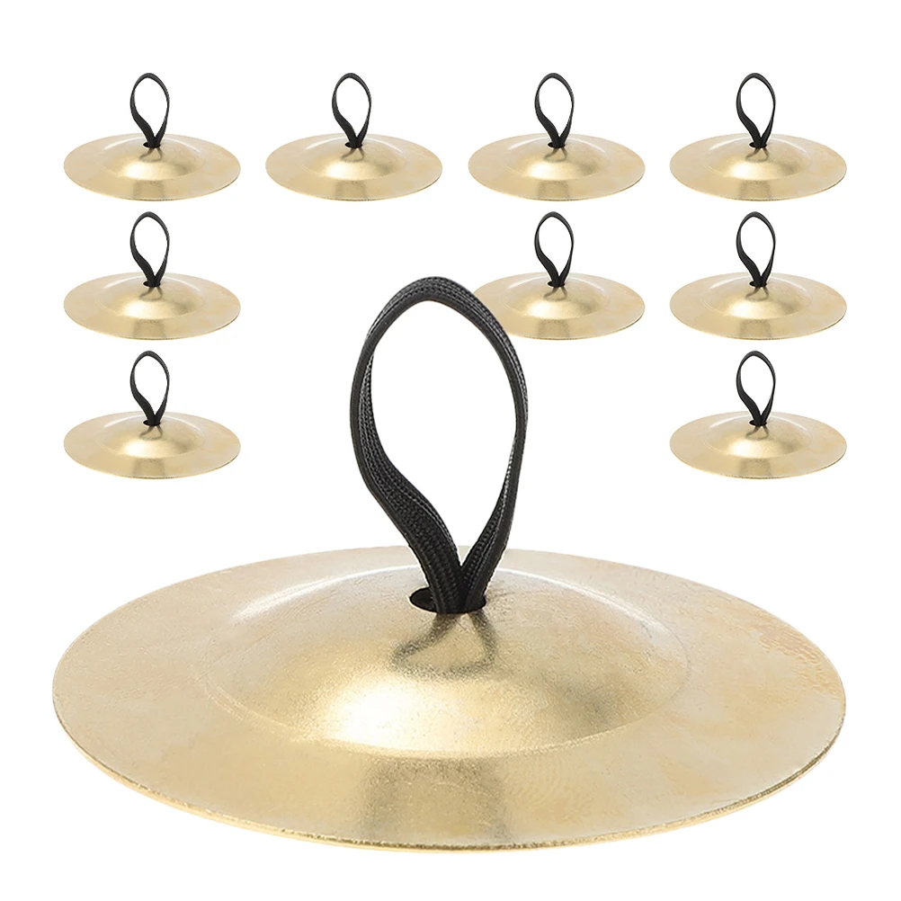 10 Pcs Finger Cymbals Dance Party with Mini Percussion Instrument Belly Dancing Small Instruments Brass