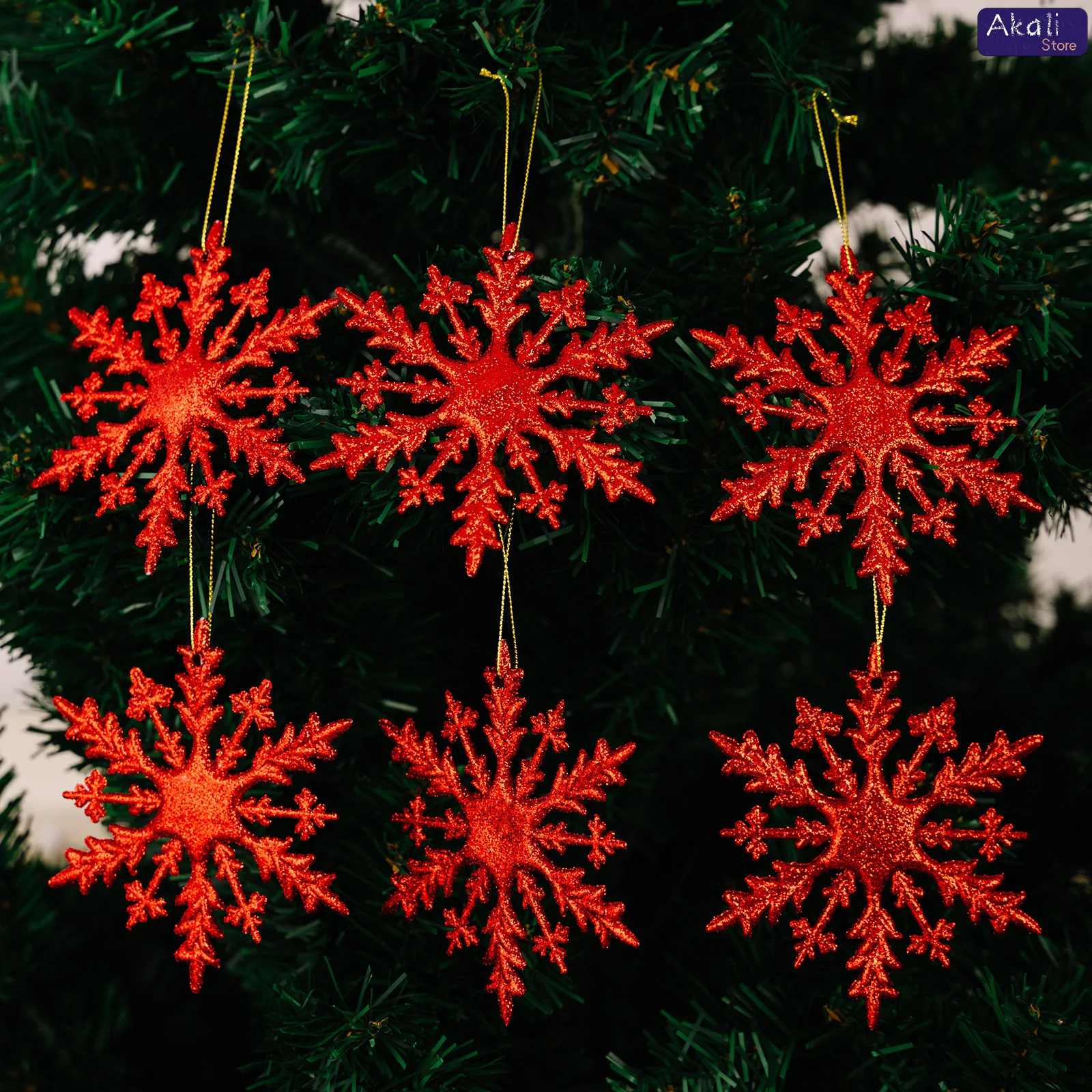 6 قطعة بولي كلوريد الفينيل بريق ندفة الثلج عيد الميلاد الحلي مجموعة زينة معلقة ملونة لعيد الميلاد شجرة نافذة حفلة ديكور المنزل عطلة #3