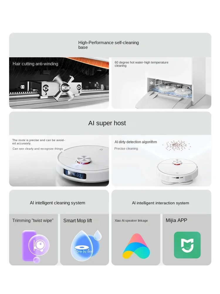 Xiaomi Mijia Sweeping Robot M30 Pro Sweeping and Dragging Integrated Machine Fully Automatic Hair Cutting and Anti Entanglement