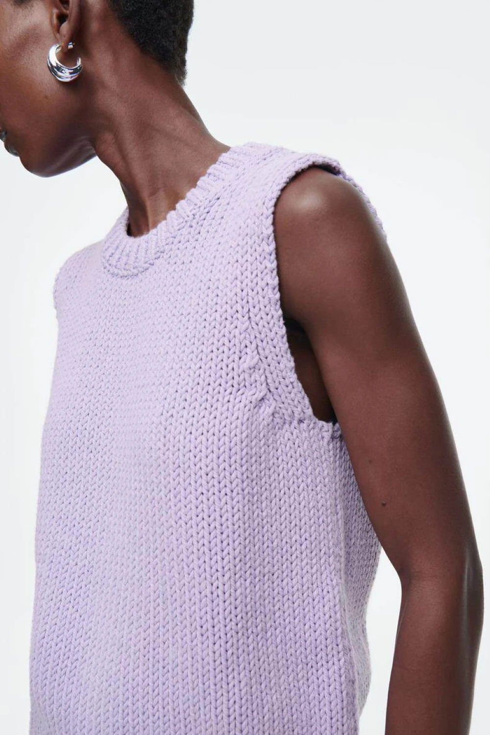XIMIAN APPAREL 2026 traf cos summer new style of Ladies' Casual round-neck simple purple lilac knitted vest