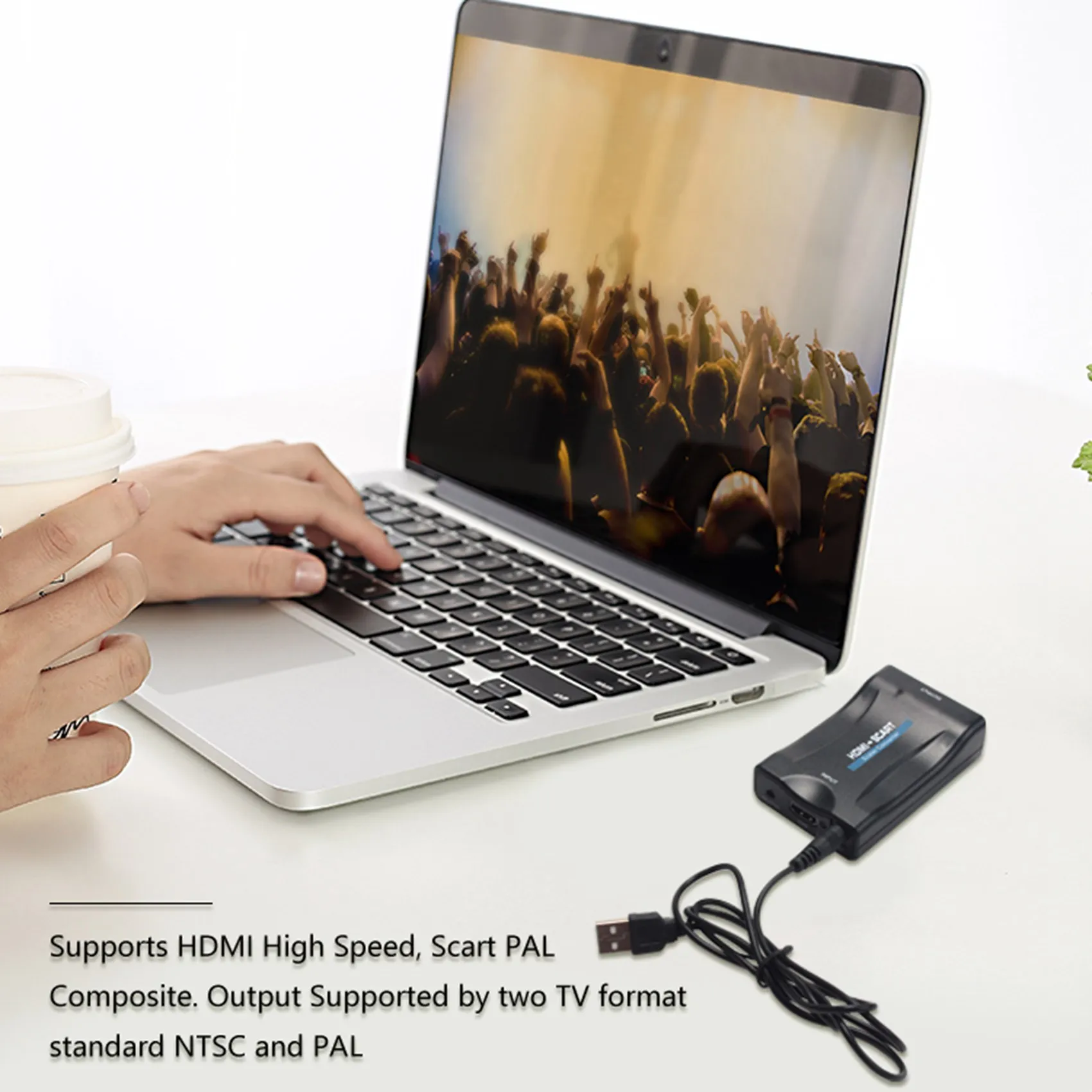 To SCART Converter Input SCART Output Composite Video HD Stereo Audio Adapter 720P / 1080P For HDTV DVD NTSC PAL To HD