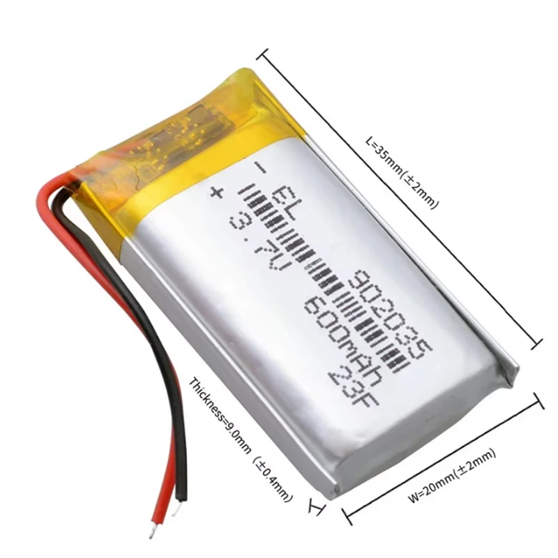 902035 polymer lithium battery 600mAh car purifier Bluetooth speaker selfie stick battery 3.7v