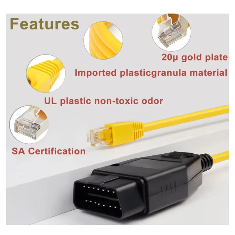 Picture 5: ENET Data Cable For BMW ENET Ethernet to OBD Refresh Interface ICOM Coding for F-Series Diagnostic Cable Data OBDII Coding
