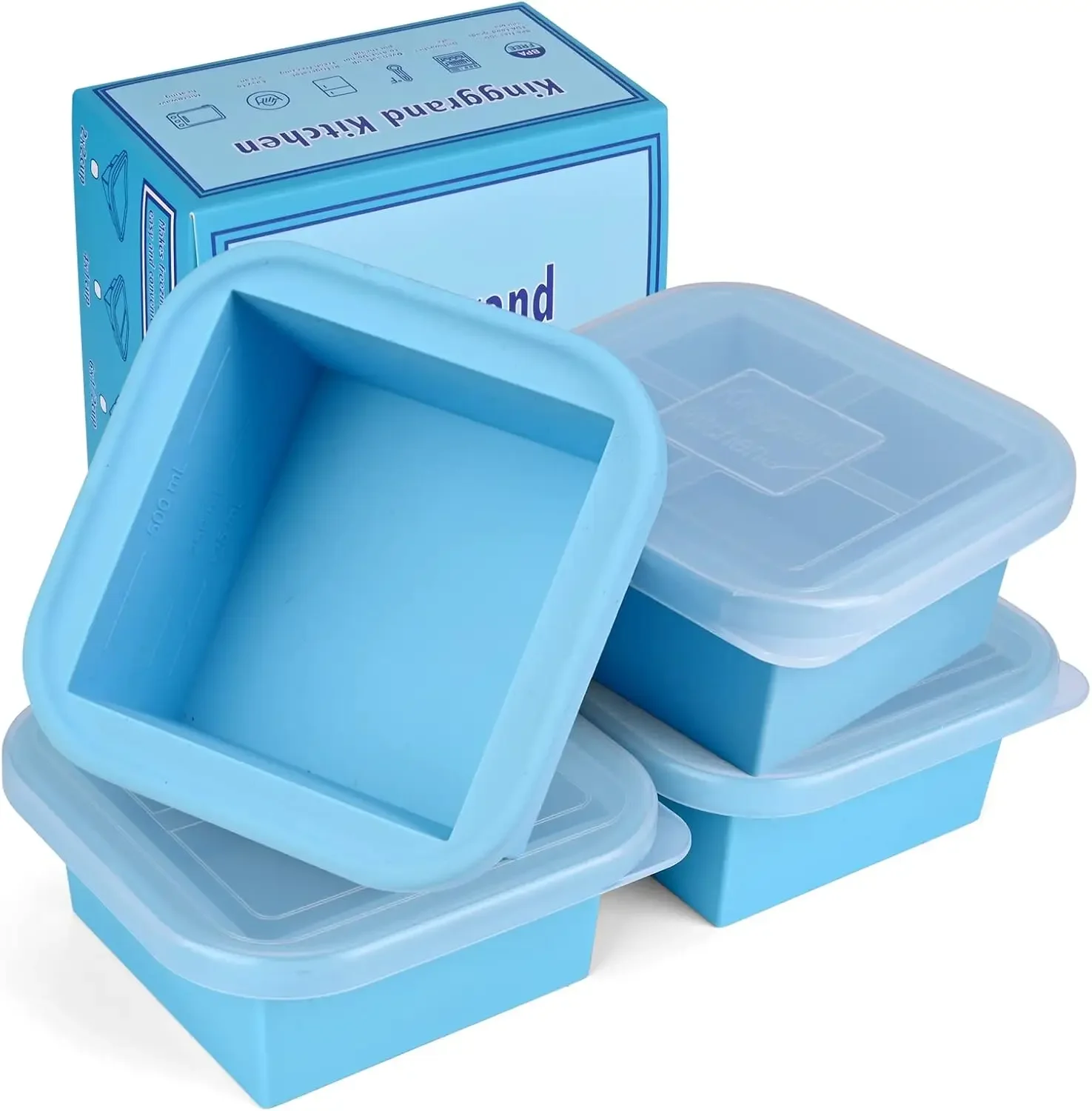 1 2 Cup Silicone Soup Freezer Trays Box Cube Kitchen Microwave Safe Food Coolers Soup Sauces Easy Release Bpa Free