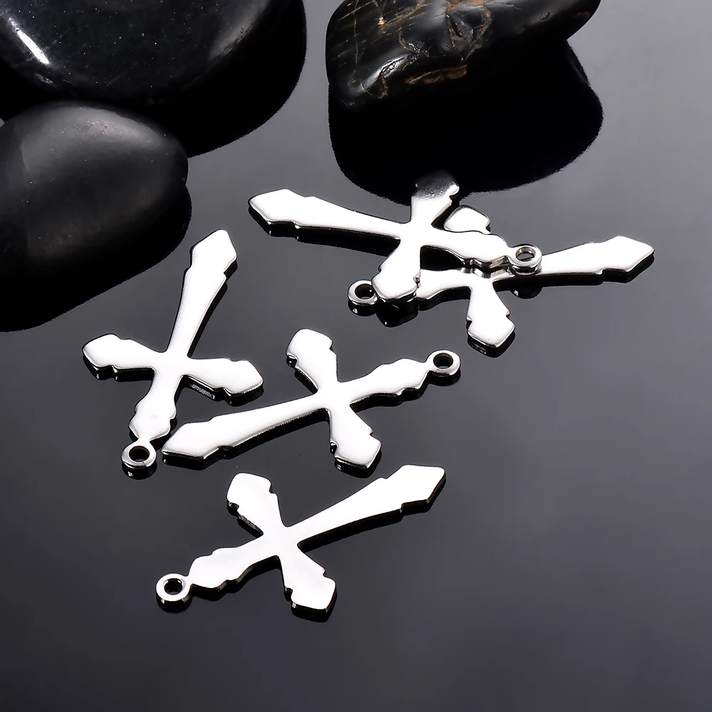 20 Stück/Set Edelstahl-Kreuzanhänger für Schmuckherstellung Christliche Kreuz-Schmuckherstellung Anhänger Verbindungselemente Zubehör – Detail 7