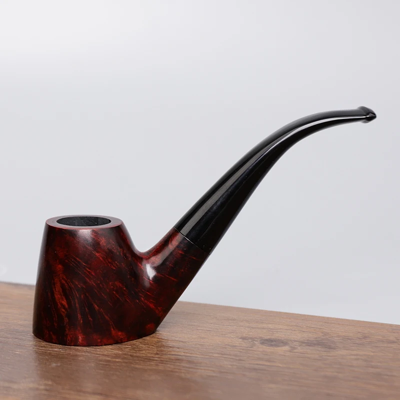 

MUXIANG Briarwood for Men's Handmade Tobacco Pipe With 9mm Activated Carbon Filter Bent Acrylic Mouthpiece Accessories aa0460s