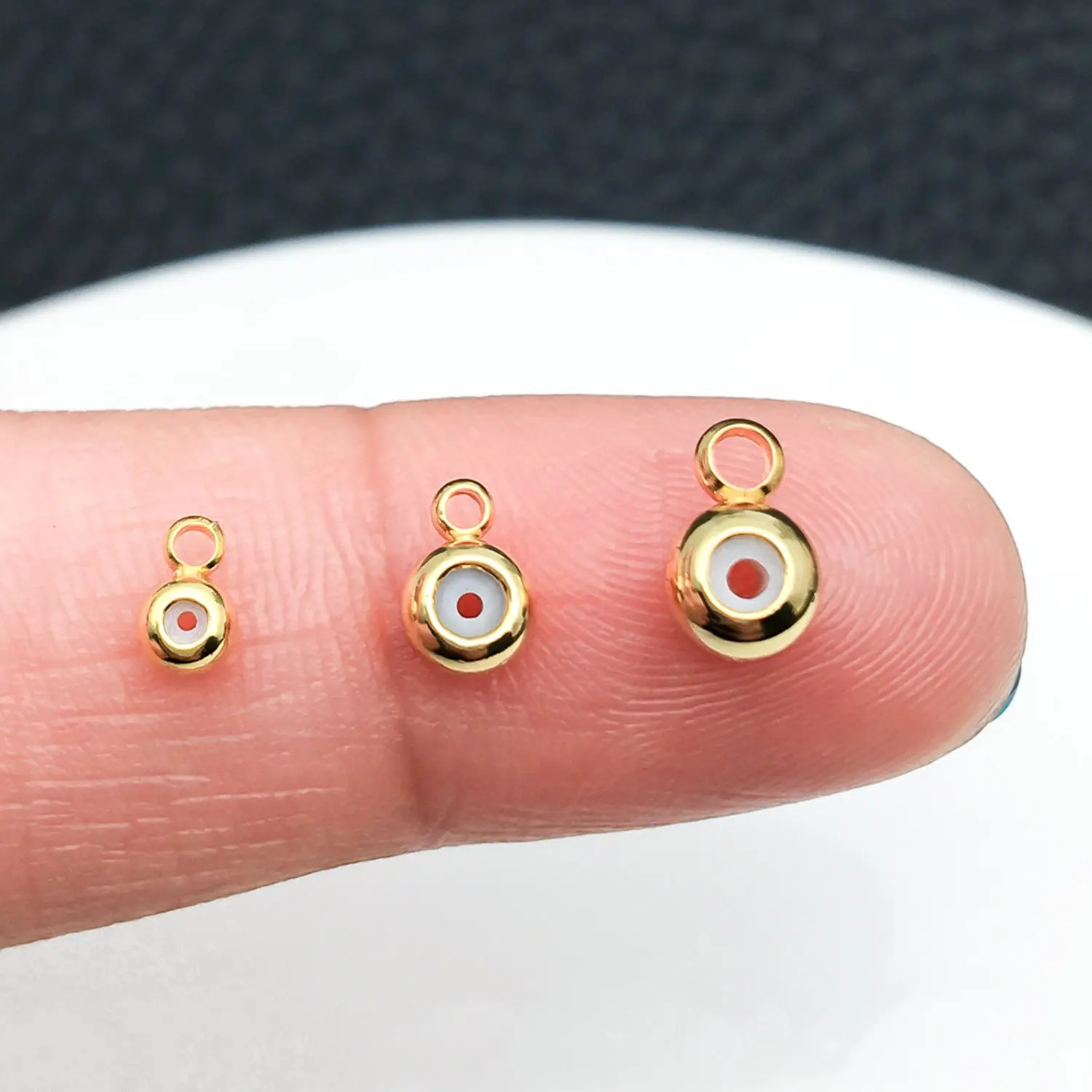 10pcs 3/4/5mm 18K Gold Color Copper Plated Brass Positioning End Beads Chain Connector DIY Jewelry Making Supplies Accessories