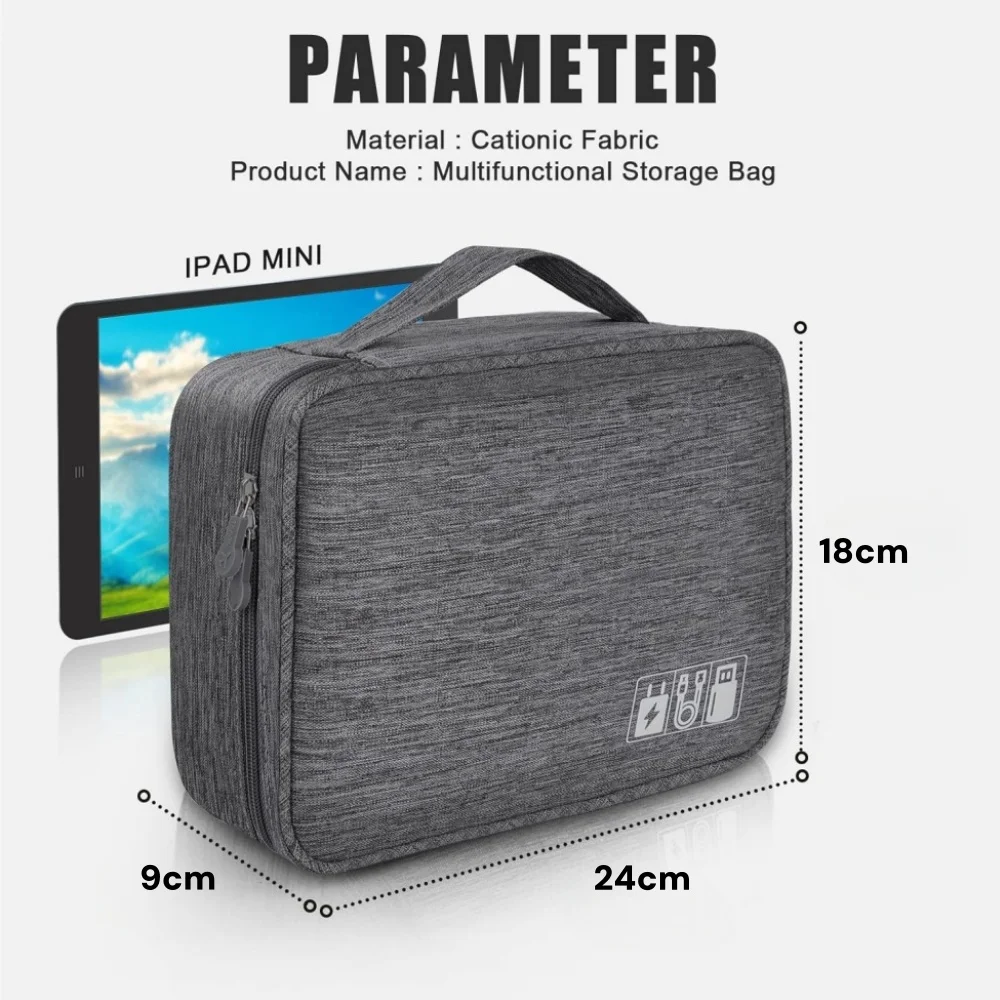 حقيبة تخزين الكابلات مقاوم للماء منظم إلكتروني رقمي محمول USB كابل نقل بيانات شاحن التوصيل حقيبة التخزين منظم كابلات السفر #6