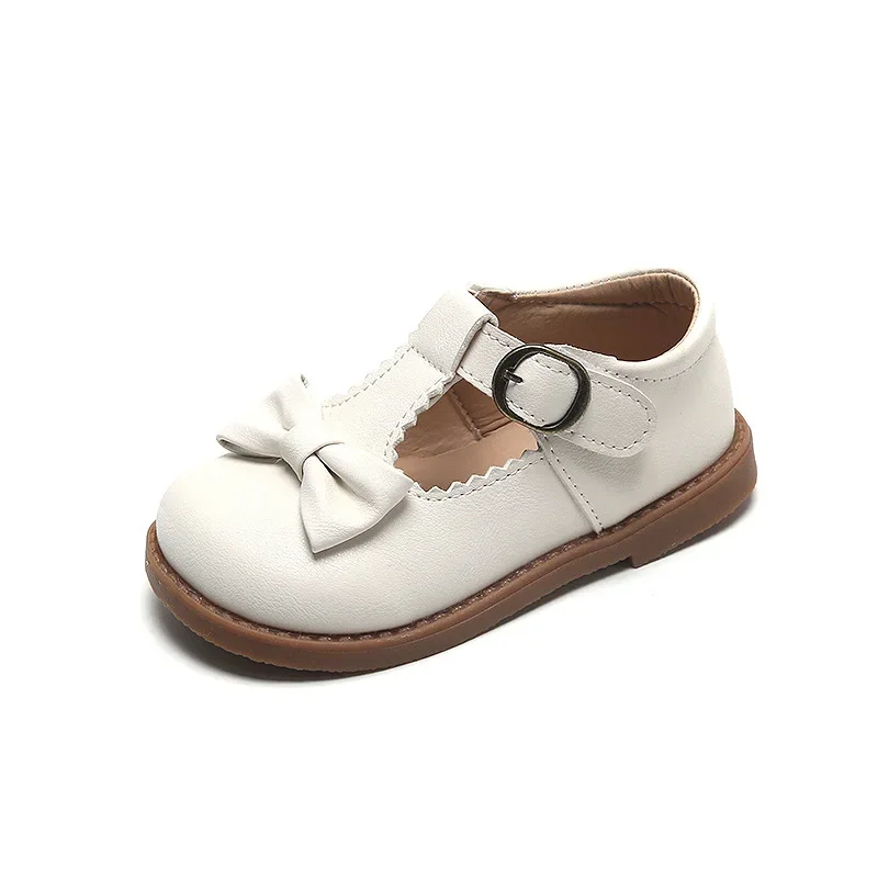 Knot bow girls shoes T bar kids school shoes girls toddler solid leather dressy shoes scarpe per bambini mocassini per bambini