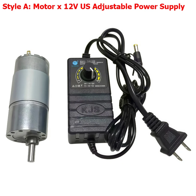 JGB37-555 DC miniature reducer motor with 12V or 24V gear motor and adjustable power supply