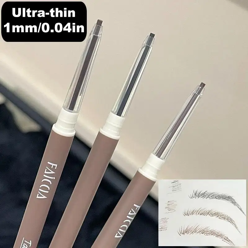 Double-headed Eyebrow ปากกา Sweat-proof Long Lasting Eyebrow ดินสอกันน้ําสีดําธรรมชาติ Eyebrow ปากกาแต่งหน้าเครื่องสําอางเครื่องมือ