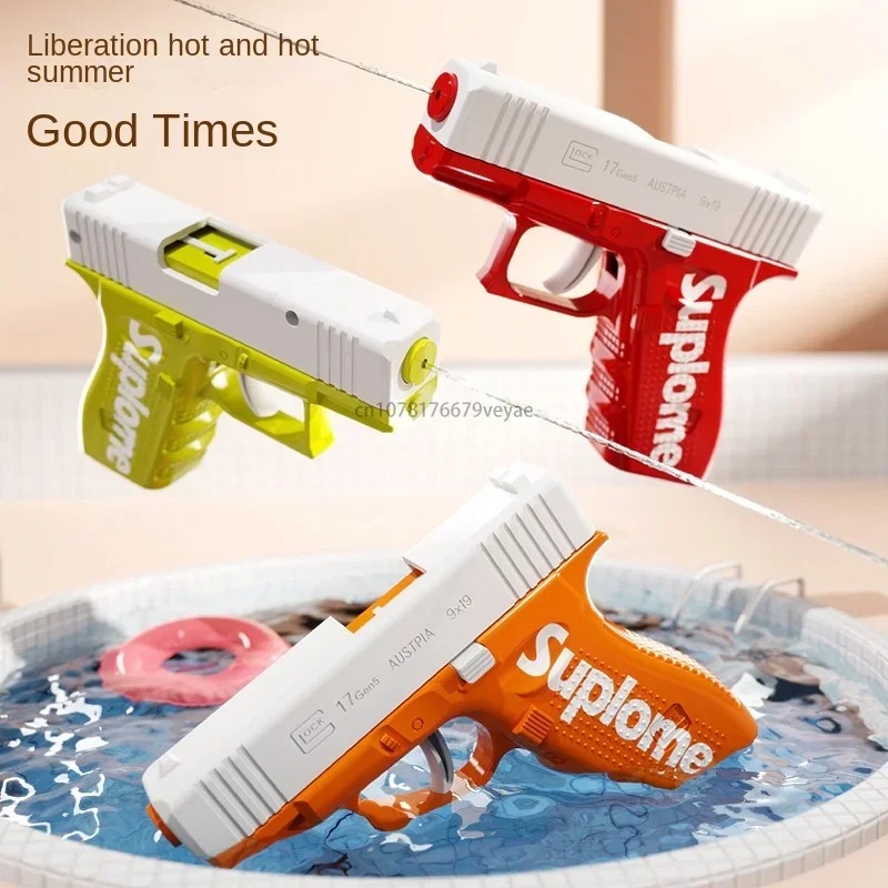 2024 Children\'s Water Gun, Manual Continuous Glock  Water Gun, Boys and Girls Play Bucket Cooling Toys in Summer Water Gun