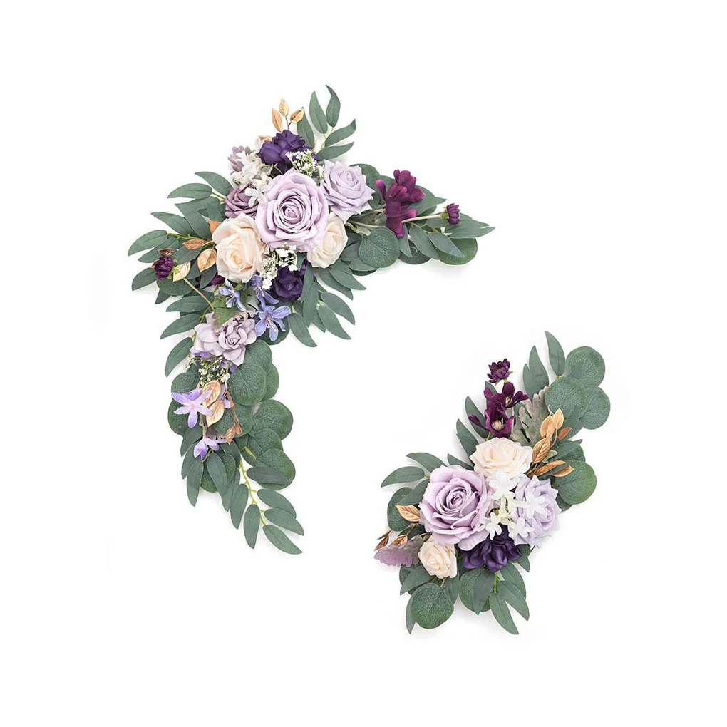 

2 Pieces Wedding Artificial Arch Flower Prop Scene Layout Fake Flowers Wall Decoration Party Supplies Simulation Plant Type 2