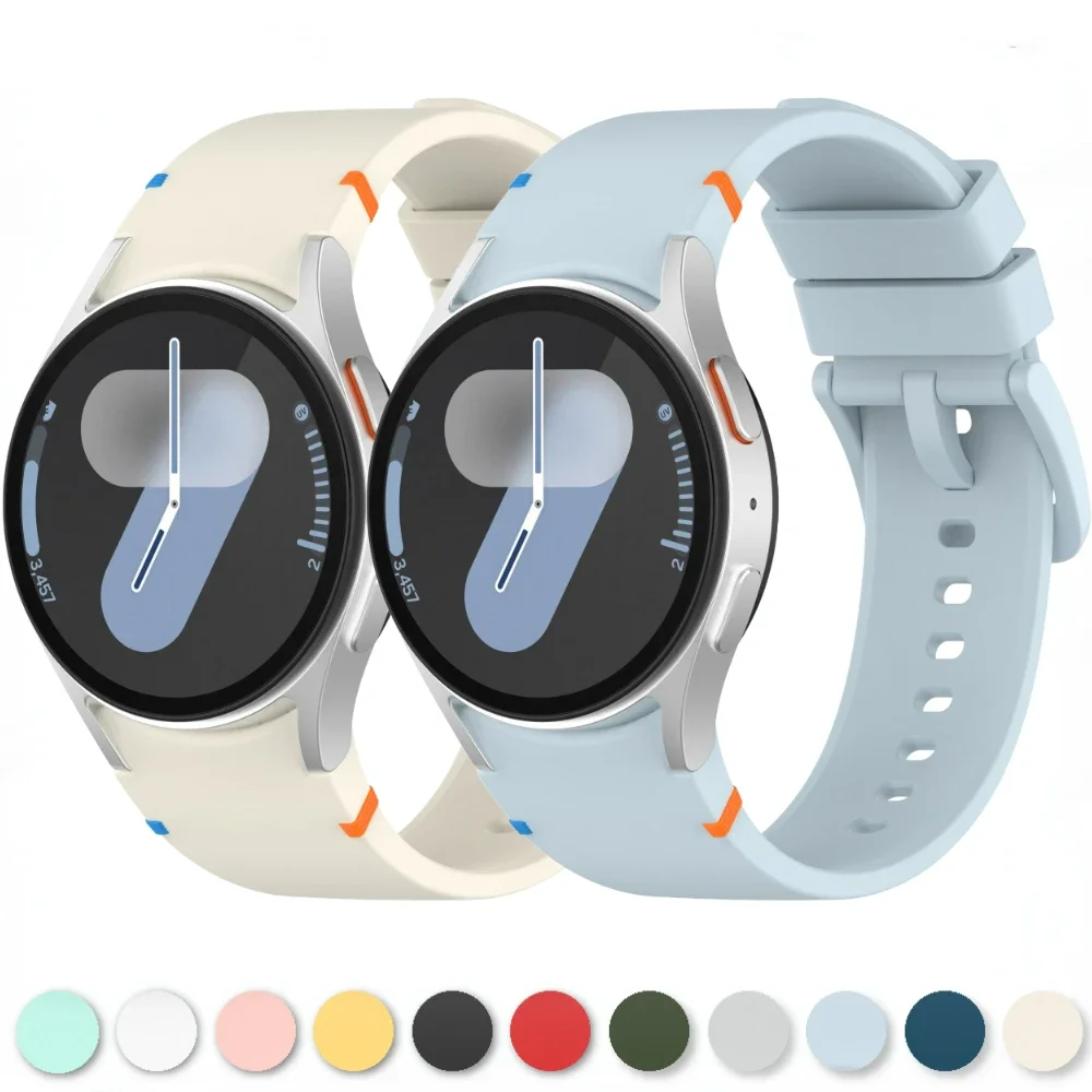 

Soft Silicone Strap for Samsung Galaxy Watch 4 5 6 7 44mm 40mm/6 Classic 4mm 43mm Wristband Watch 5 Pro 45mm/4 Classic 46mm 42mm