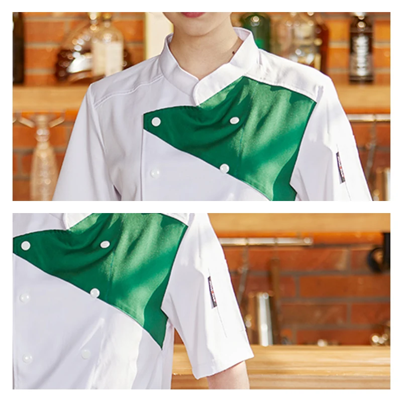 Veste de chef de restaurant occidental pour hommes et femmes, service attribuable à l'hôtel, uniforme de cuisinier de cuisine arrière, chemise de salopette de cuisson padramatique