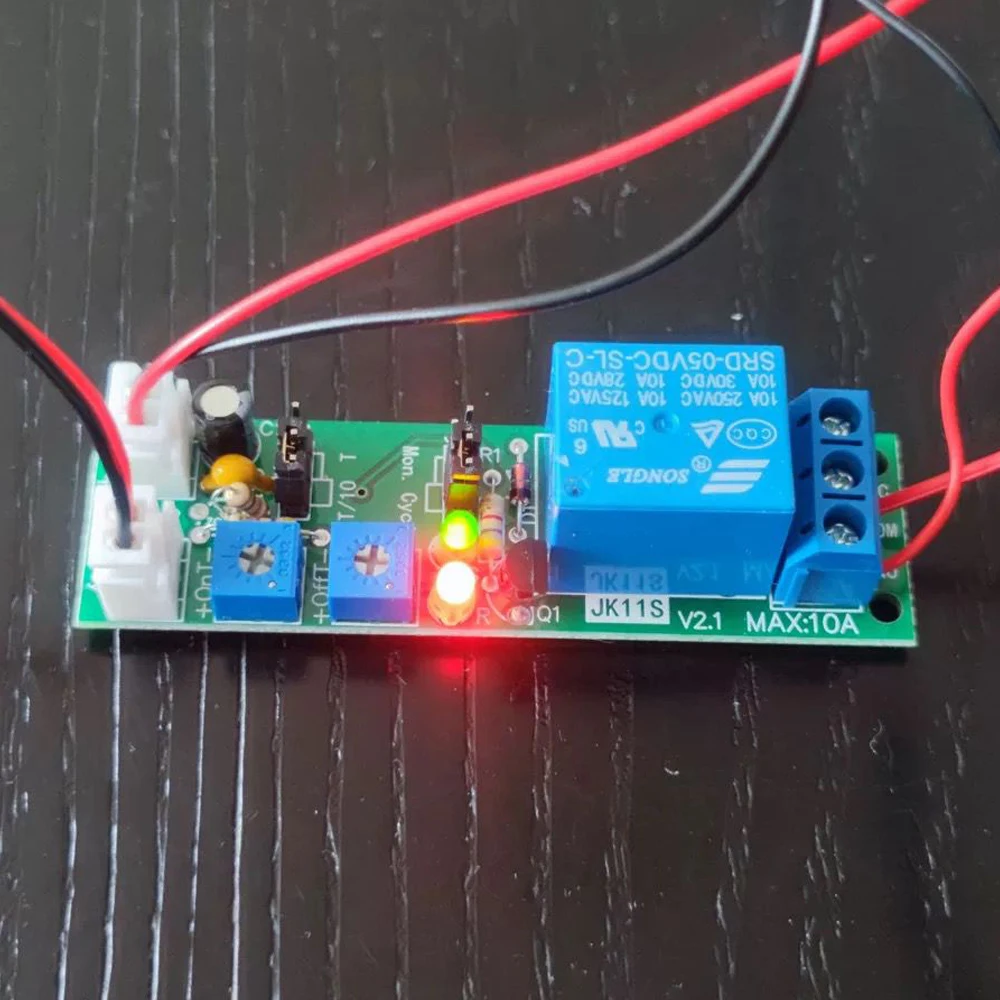 

JK11S Cycle Timer Delay On/Off Relay Module 5V/12V/24V Switch Relay Board 0-100s/0-15m/0-60m/0-120m/0-24h Adjustable Delay Relay