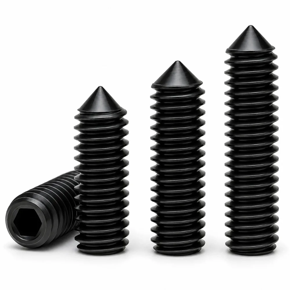 12.9 Alloy Steel Hex Socket Cone Point Set Screws Allen Headless Grub Screws High Tensile M2 M3 M4 M8 M10