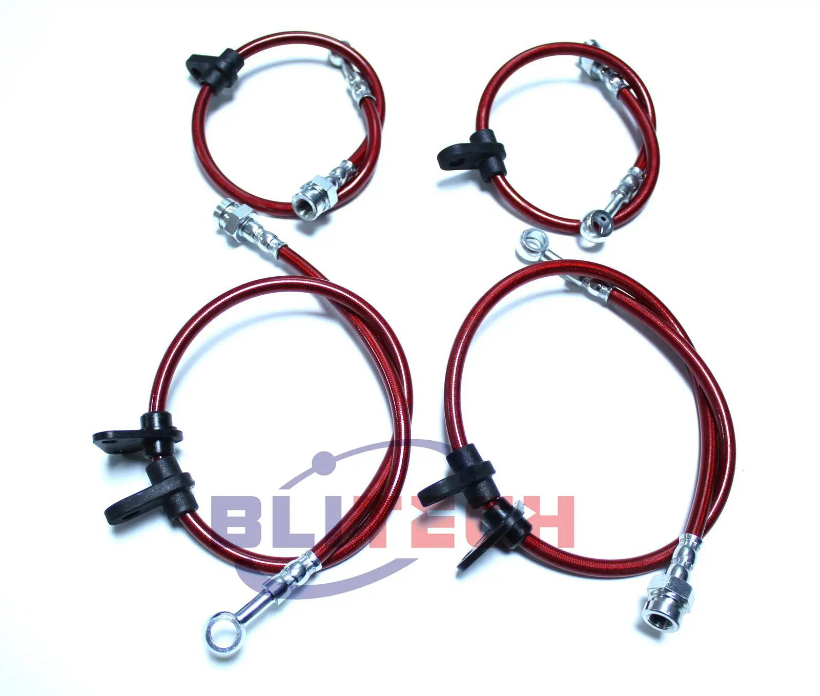 STAINLESS STEEL HOSE BRAKE LINE Fit 88-91 HONDA CR-X/CRX ED8ED9 FRONT+REAR LINE RED BLUE