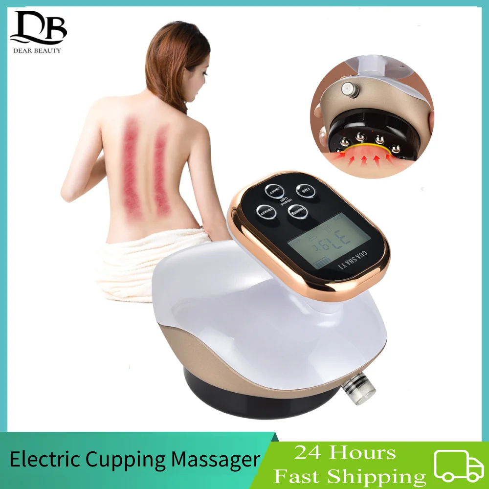 Electric Cupping Massager For Body Fat Burning Slimming EMS Microcurrent IR Physiotherapy Vacuum Scraping Guasha Massage Device