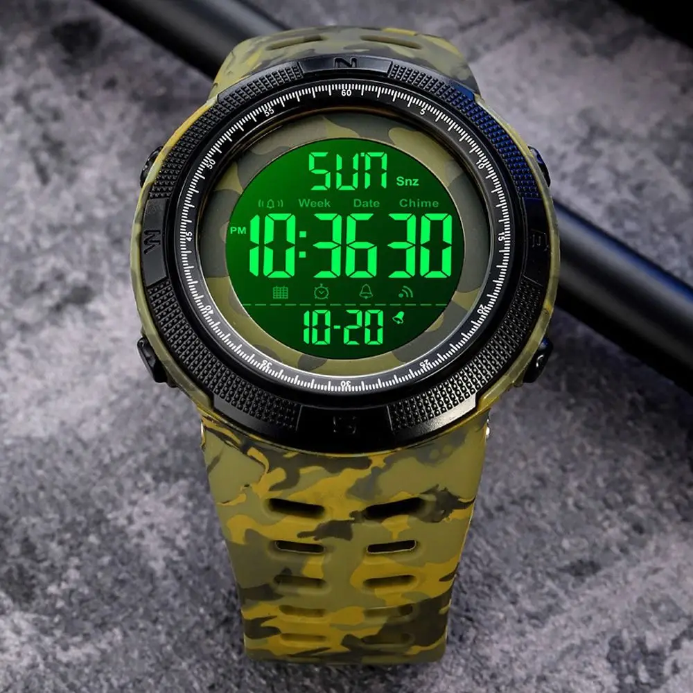 Высококачественные многофункциональные спортивные часы, повседневные водонепроницаемые цифровые часы с ремешком для часов, наручные часы со светодиодным экраном, спорт на открытом воздухе