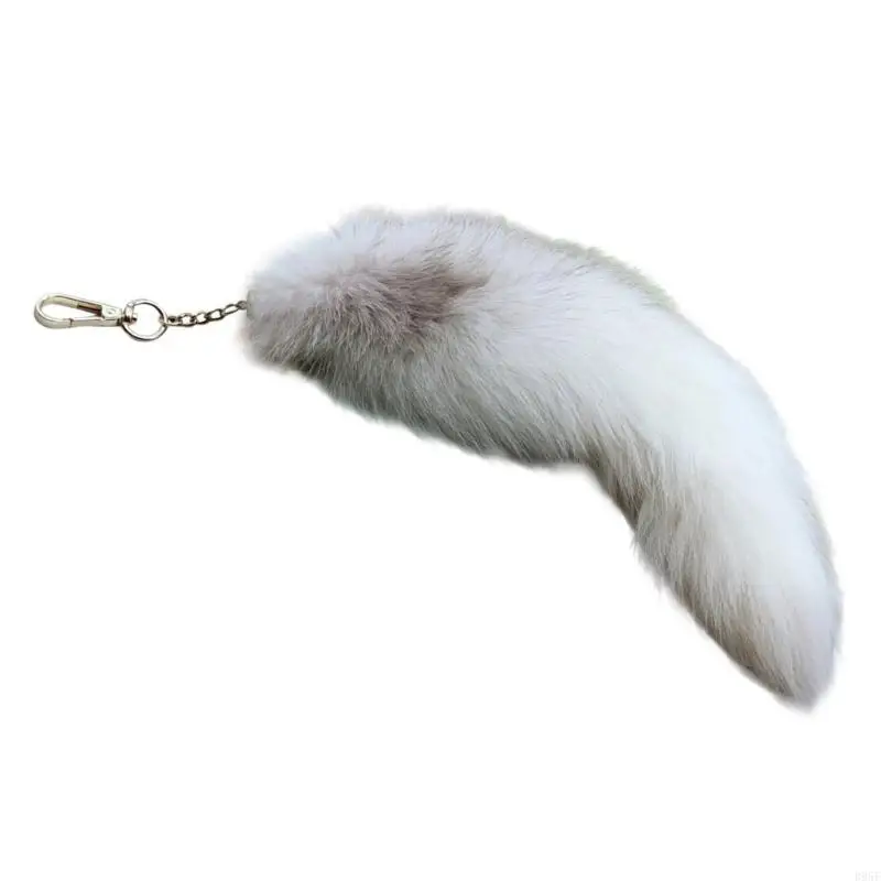 B95F ذيل فراء صناعي قطيفة زي حفلة الهالوين زي تنكري للبالغين فستان ذيل ذيل حيوان اصطناعي زي ثعالب من فراء صناعي #2