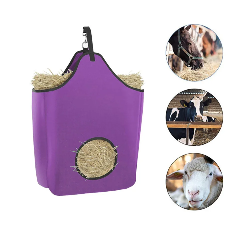 Horse Hay Bag Large Capacity Waterproof Oxford Hay Storage Bag Portable Feeding Storage Tool Horse Care Product Adjustable Strap