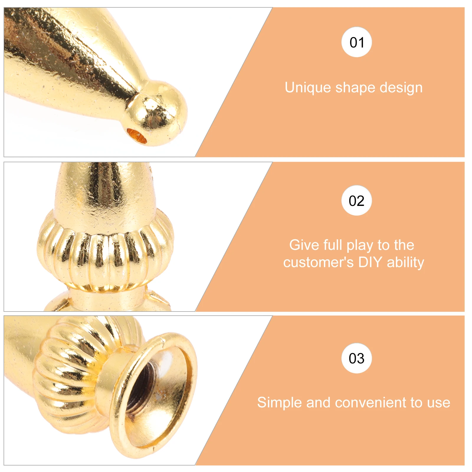 

8pcs Electroplated M10 Threaded Nut Lamp Finials Decorative Cap for Table Floor Lamps Light Accessories Hardware Parts
