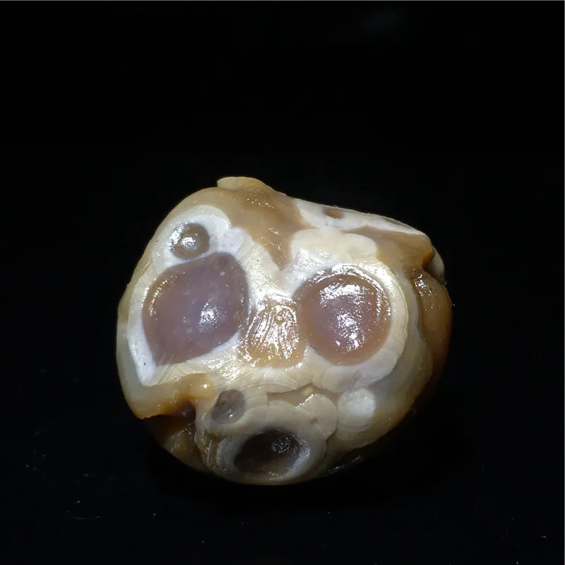 Natural Alashan Gobi Beach Agate Rough Stone  Mongolia Original Jade Colors Agate Eye Coin Boutique Strange Pictographic Stone