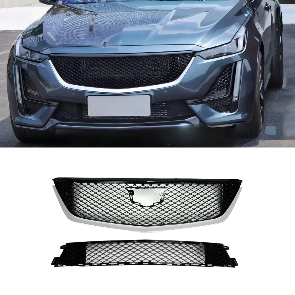 

Car Front Bumper Grill Car Grille Racing Grills Bumper Grill For Cadillac CT5 2022 Body Kit Car Accessories
