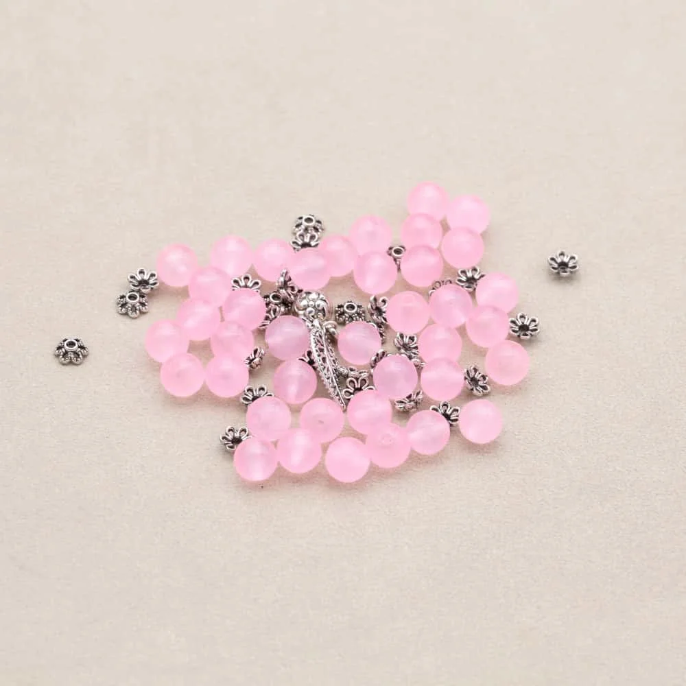 Fashion Jewelry Making Kits for Chalcedony Double Layer Beads Bracelet