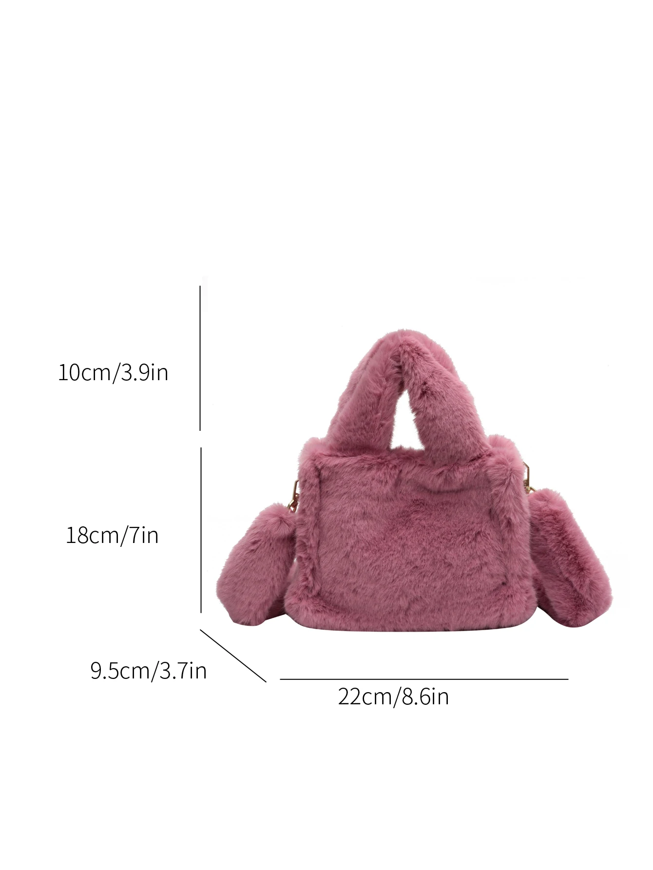 Winter Solid Colour Quality Faux Fur Small Tote Bag Designer Soft Fluffy Plush Handbag Cute Warm Shoulder Crossbody Bag Women