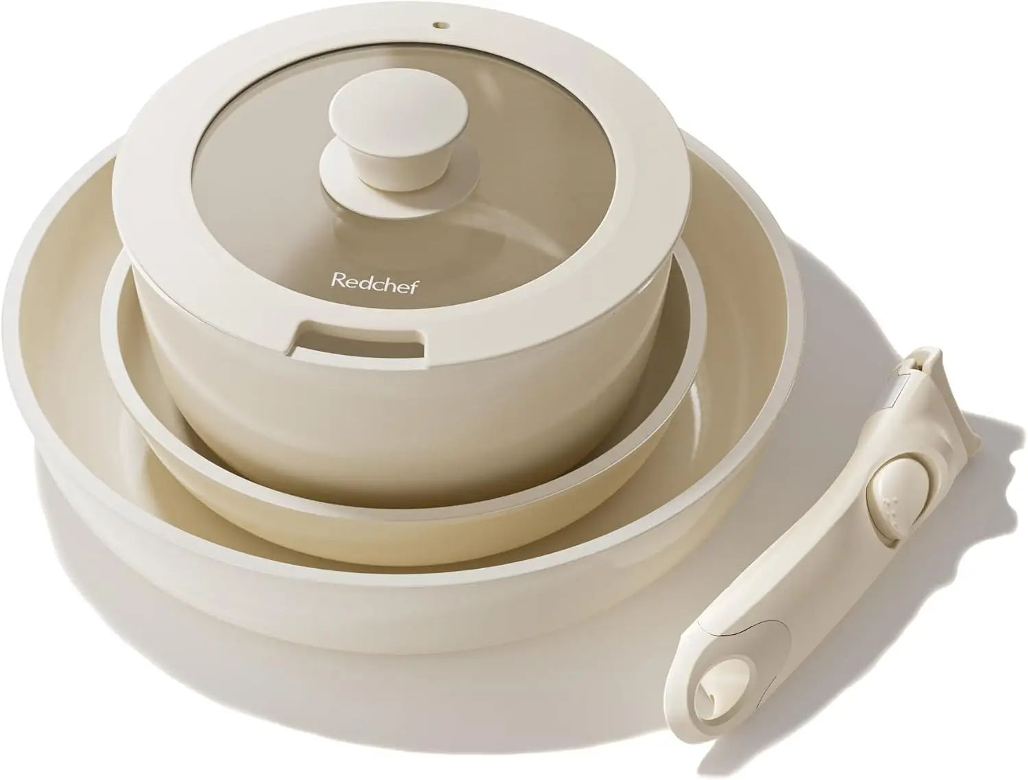 

Набор керамической посуды без токсинов со съемной ручкой, антипригарные сковороды без ПФАС для кемпинга и автодомов