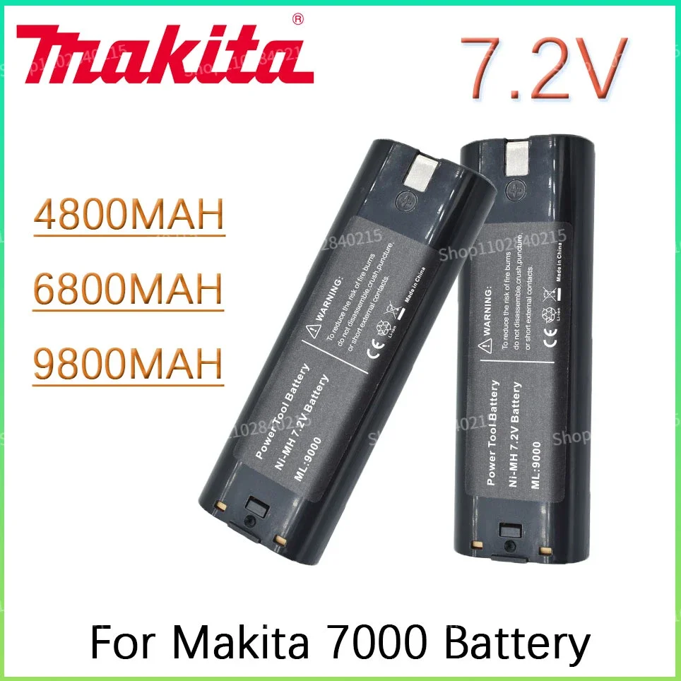 

7.2V 9800mAh Ni-MH Replacement Battery For Makita 7000 7002 7033 191679-9 192695-4 632002-4 632003-2 7.2V Battery L50 192532-2