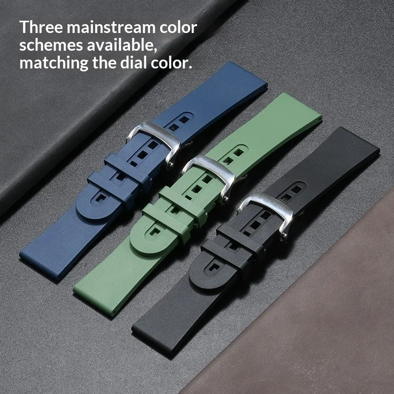 Fluororubber Watch Strap For Blancpain Fifty Fathoms, Replacement Rubber Band Fit Blancpain 5000 5015 5054, 23mm Watch Band