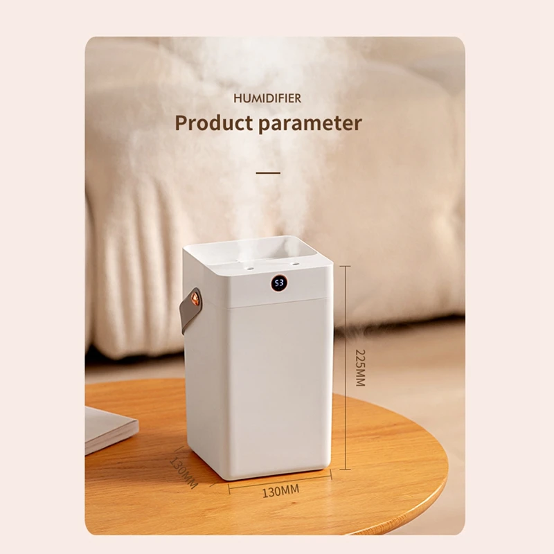 Ультразвуковой USB-ультразвуковой емкостью 3 л со светодиодной лампой и двойной насадкой, большой туман для спальни, офиса, рабочего стола