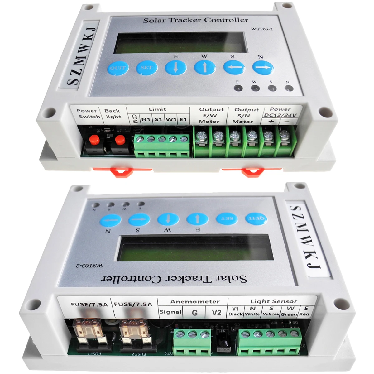 LCD Sunlight Track Dual Axis Solar Tracker W/ 6000N 12\