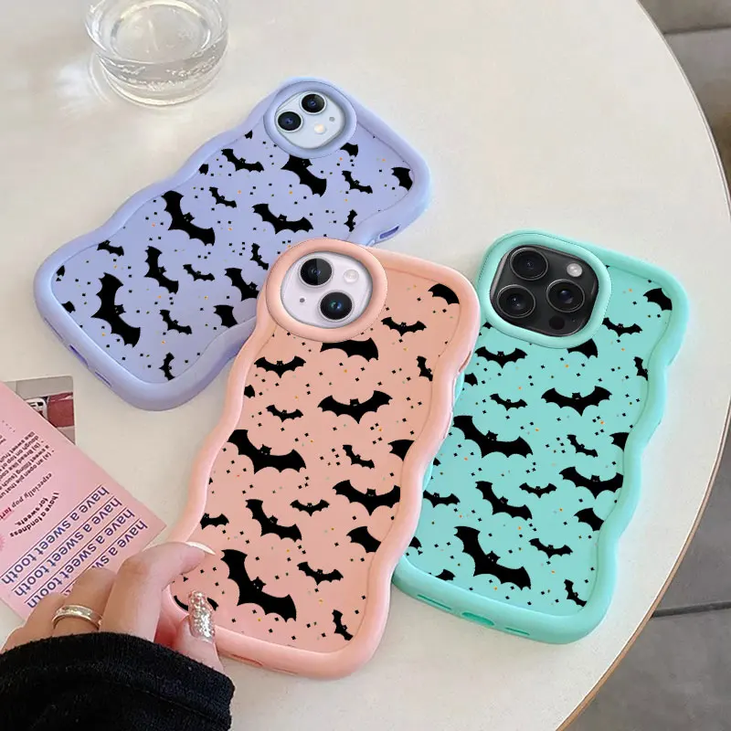 Funny Spooky Macalong Phone Case for iPhone XR 11 12 13 14 15 16 PRO MAX PLUS Soft Coque Wavy edged Shockproof Cover