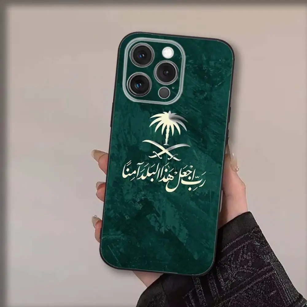 حافظة هاتف Kingdom Of السعودية لهاتف iPhone 17,16,15,14,13,12,11,Pro,Max,Plus,Air,X,XS,XR,SE,8,7,Mini,Soft Black Funda #5