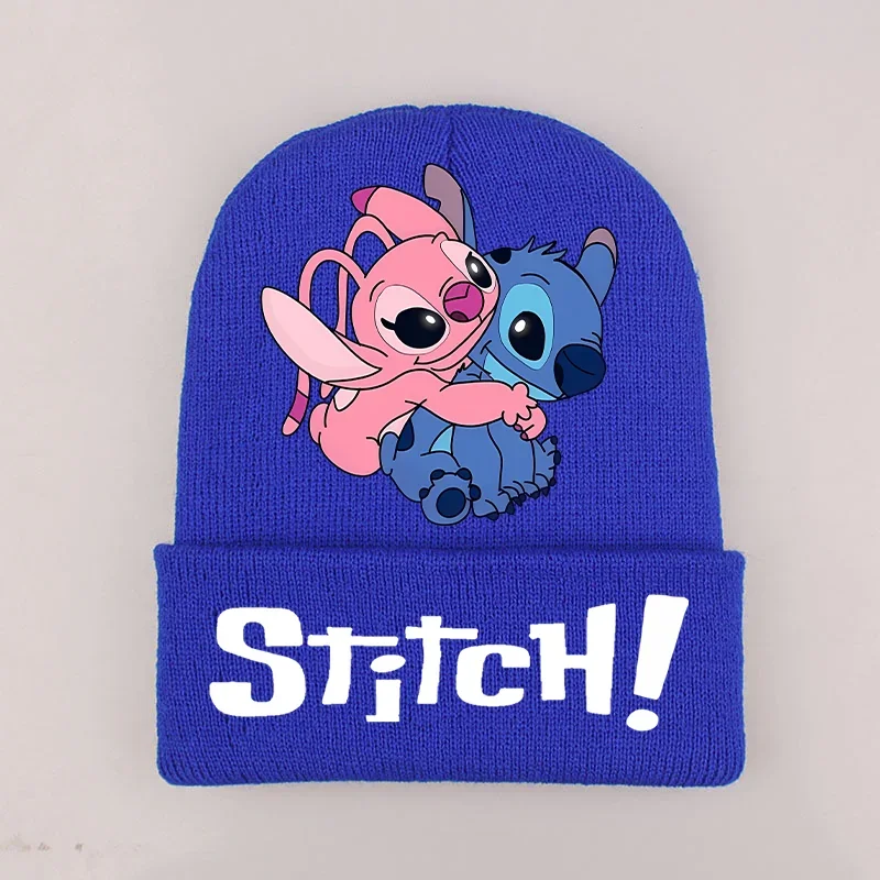 Disney Baby Skullies Beanies Stitch Printed Knit Hat for Boys Girls Winter Bonnet Hats Hip Hop Wool Cap Child Cartoon Warm Caps