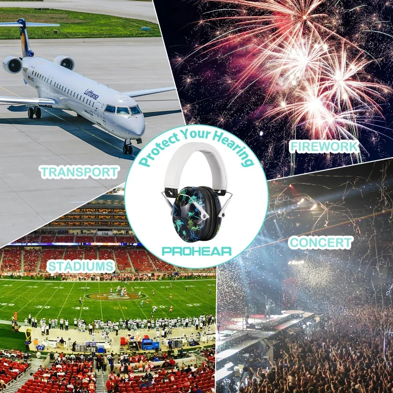 PROHEAR 3 ชิ้นเด็กมืออาชีพความปลอดภัยตัดเสียงรบกวนที่ปิดหูกันหนาวปรับป้องกันหูป้องกันการได้ยินสําหรับออทิสติกเด็กวัยหัดเดิน