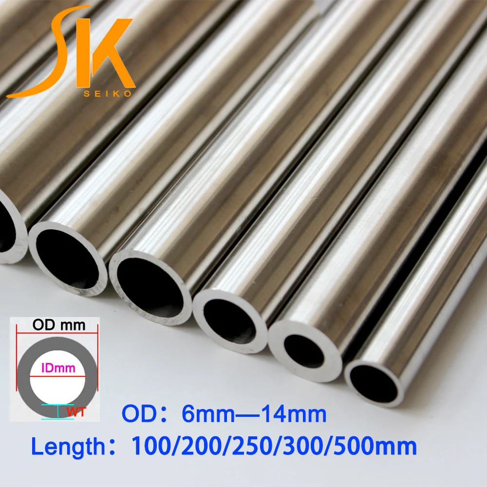 

304 Stainless Steel Round Capillary Seamless Straight Precision Tube 7x5mm8x6mm10x8mm10x9mm12x11mm 100mm/200mm/250mm/500mm Long