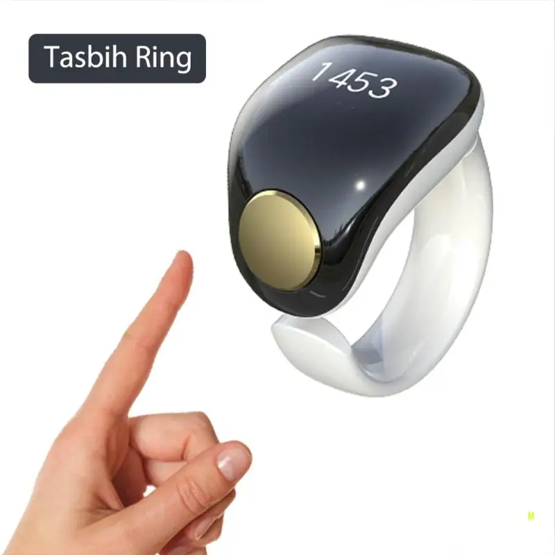 Digital Tasbih Tracking Rings User Friendly Counter IP67 Waterproof for Prayer Support Magnetic Wireless Charging F19E