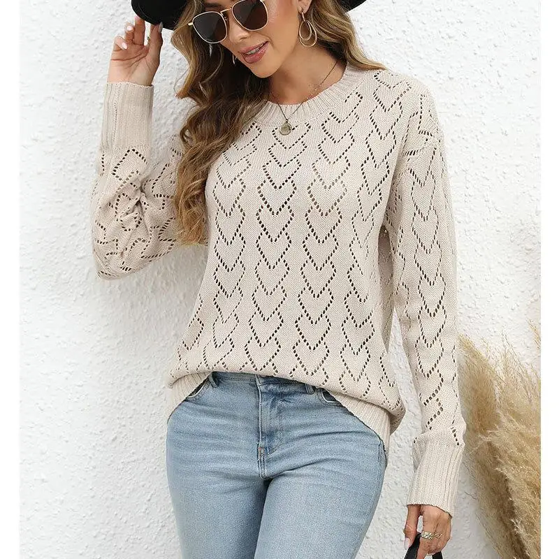 

Осень-зима, круглый вязаный свитер Ne Heart, длинный женский топ, удобный дышащий тонкий свитер для поездок на работу