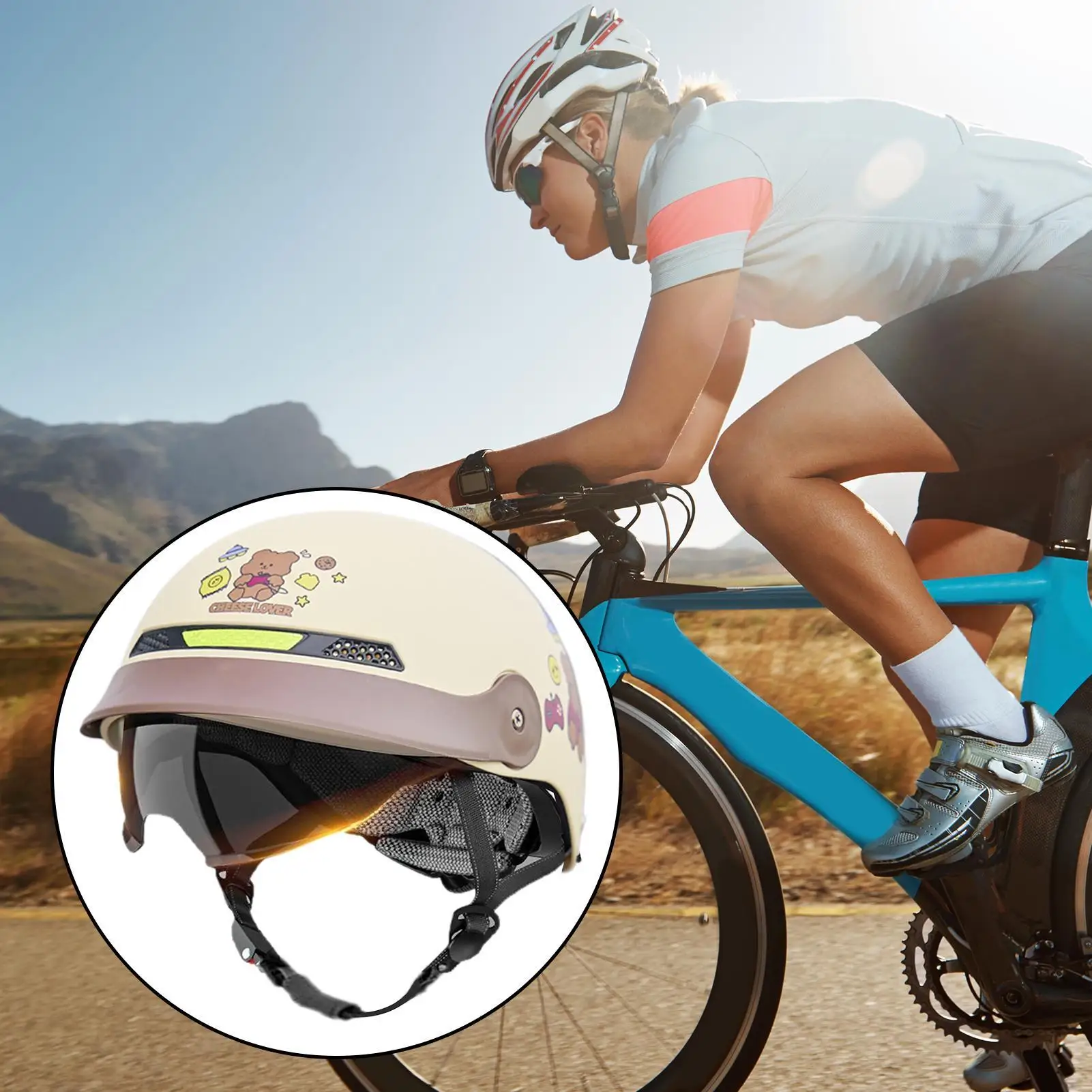 

Половина мотоциклетного шлема, солнцезащитный козырек, шлем для скейтборда, быстросъемный головной убор для мужчин и женщин, квадроцикл, круизер, велосипед, горный скейтборд