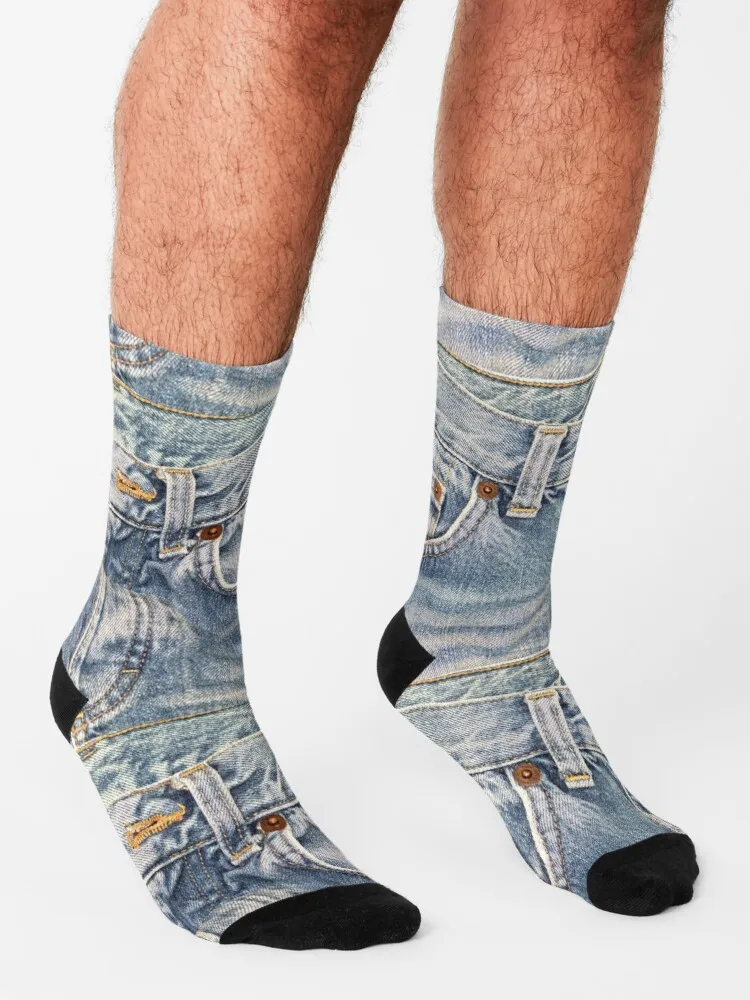 Blue Jeans Socks Men'S Cycling Socks Christmas Socks Men Happy Socks Men