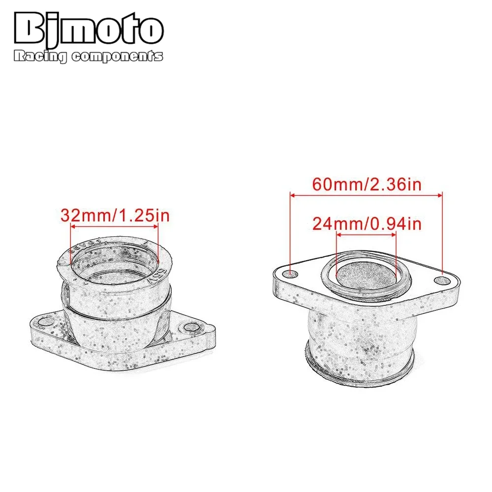 Carburetor Joint Intake Interface Carb Adapter For Yamaha TT350 XT350 XT TT 350 Dualsport 1985-2000 55V-13586-01-00 42U-13596-00