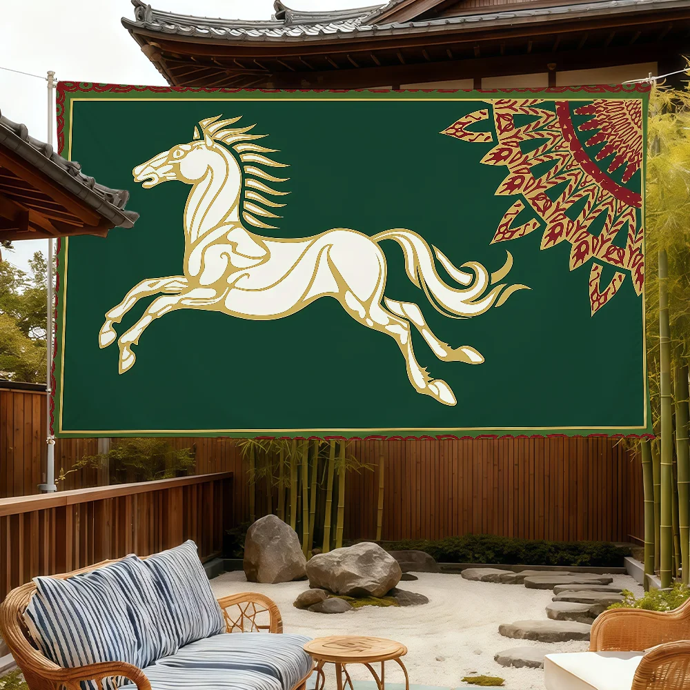 Kingdom of Rohan Horses Art flag For Room Dorm Camping Picnic Art Style Garage Bar wall Decoration Banner