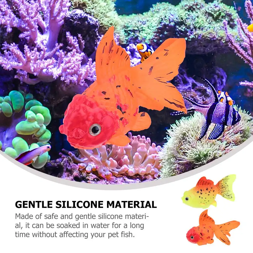 2 Pcs Neon Artificial Goldfish Plant Accessories Tank Large Toy Silica Gel Model Child