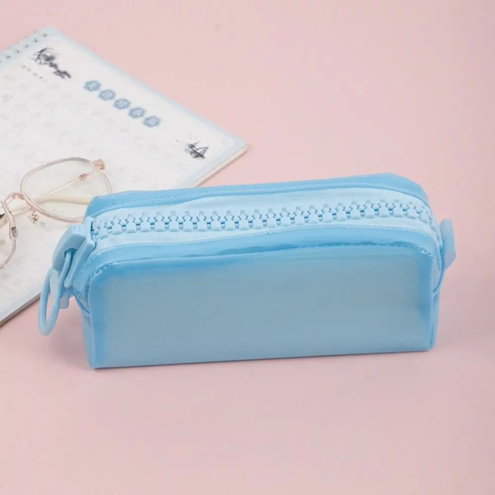 Large Capacity Zipper Transparent Pencil Case Stationery Box Stationery Holder Large Capacity Pencil Bag Ins Style