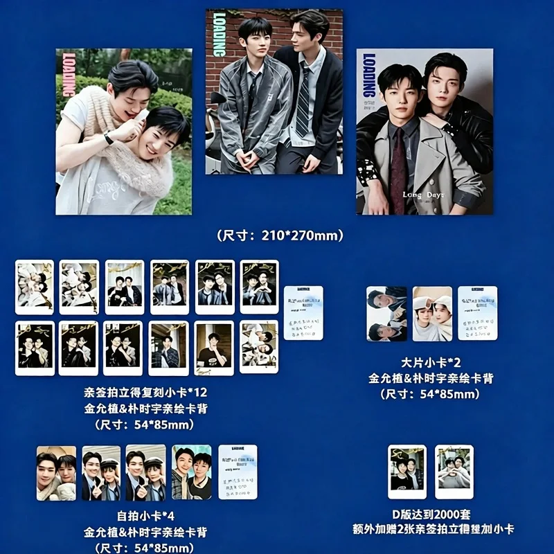 LOADING‑U Long Days Magazine Set Kim Yoon‑sik & Park Si‑woo Selfie Photocards Celebrity Collectible Souvenir Merch Gift